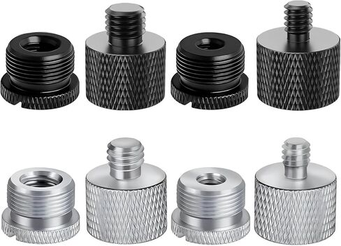 Microphone Thread Adapter Set 8 Pieces, 5/8 Female to 3/8 Male, 3/8 Female to 5/8 Male, 5/8 Female to 1/4 Male, 1/4 Female to 5/8 Male Mic Stand Adapters(2 Colors) in Saudi Arabia