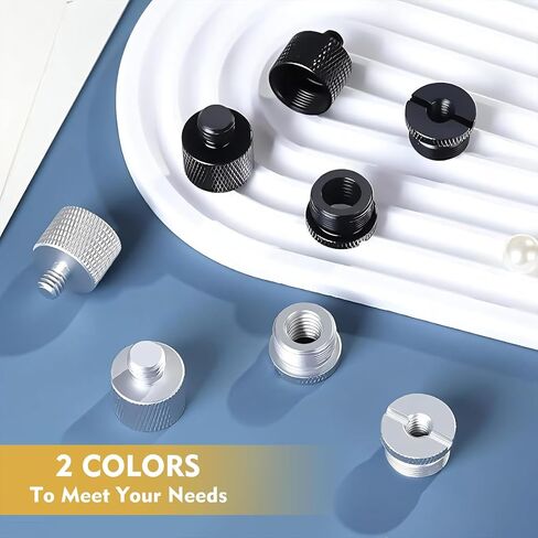 Microphone Thread Adapter Set 8 Pieces, 5/8 Female to 3/8 Male, 3/8 Female to 5/8 Male, 5/8 Female to 1/4 Male, 1/4 Female to 5/8 Male Mic Stand Adapters(2 Colors) in Saudi Arabia