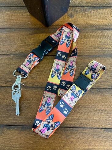 Limeloot Pitbull Dog Lanyard | 1" Wide Lanyard with Breakaway, Release Buckle, and Flat Ring in Kuwait
