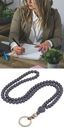 Rose Flower Silicone Beads Lanyards Teacher Lanyard for ID Badges and Keys Breakaway Gift for Women Nurse Teacher in Saudi Arabia