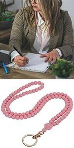 Rose Flower Silicone Beads Lanyards Teacher Lanyard for ID Badges and Keys Breakaway Gift for Women Nurse Teacher in Kuwait