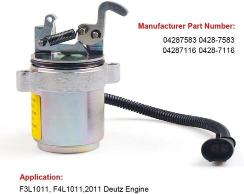 04287583 0428 7583 04287116 04272934 Fuel Shut Off Solenoid (2Pins) 12V for Deutz Engine 1011 2011 F3L F3M F4L F4M F3L2011 F4L2011 D2011L4 TD2011L4 TDC2011L4 Stop Down Solenoid Valve Parts in Saudi Arabia