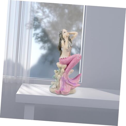 Mermaid Ornaments Mermaid Decorations The Office Decor Fish Tank Ornaments Pink Mermaid Sand Sculpture Resin Fish Aquarium Decoration Office Decorations Mermaid Decor in Saudi Arabia