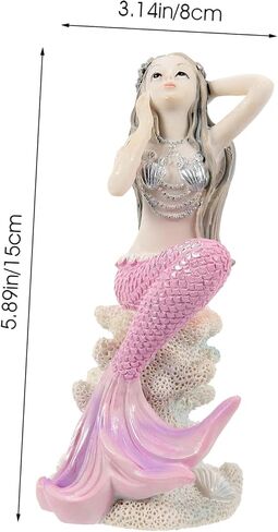 Mermaid Ornaments Mermaid Decorations The Office Decor Fish Tank Ornaments Pink Mermaid Sand Sculpture Resin Fish Aquarium Decoration Office Decorations Mermaid Decor in Saudi Arabia
