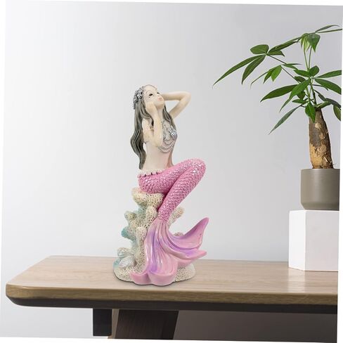 Mermaid Ornaments Mermaid Decorations The Office Decor Fish Tank Ornaments Pink Mermaid Sand Sculpture Resin Fish Aquarium Decoration Office Decorations Mermaid Decor in Saudi Arabia