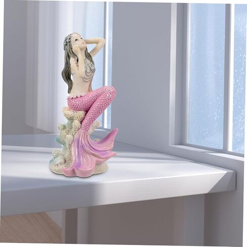 Mermaid Ornaments Mermaid Decorations The Office Decor Fish Tank Ornaments Pink Mermaid Sand Sculpture Resin Fish Aquarium Decoration Office Decorations Mermaid Decor in Saudi Arabia