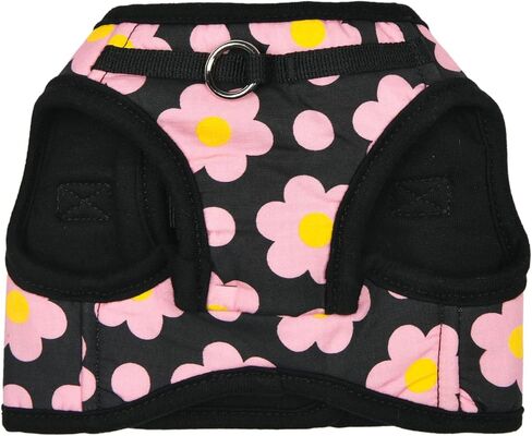 Puppia Bacopas Dog Vest Harness B (Step-in) Fashionable Flower Pattern Spring Summer Harness for Small and Medium Dogs, Black, Medium in Saudi Arabia