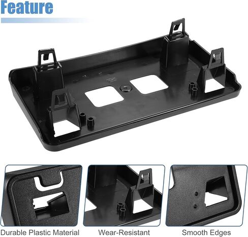 X AUTOHAUX قوس لوحة الترخيص لفورد F150 2021 2022 3.3L V6 5.0L V8 المصد الأمامي إطار لوحة الترخيص قوس حامل تصاعد ML3Z-17A385-AB حامل لوحة الأرقام حامل إطار الترخيص الأسود in Kuwait