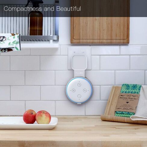 حامل تثبيت على الحائط لمنفذ Echo Dot الجيل الثالث من التوصيل على الحائط لتوفير المساحة مع إدارة الكابلات Echo Dot 3rd Gen الأجهزة المنزلية الذكية شماعات مكبرات الصوت بدون حامل أسلاك فوضوي حامل جداري أبيض in Kuwait