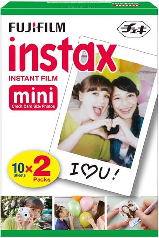Fujifilm Instax Mini EVO Hybrid Instant Camera with Case with Twin Film Pack (40 Exposures) and Instax Film Kit Bundle (5 Items) in Saudi Arabia