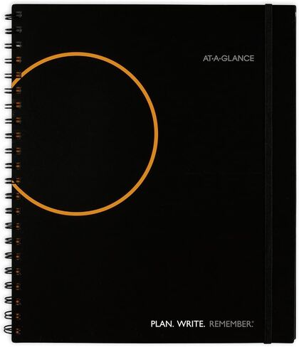 AT-A-GLANCE Undated Planning Notebook, Plan. Write. Remember. 8-1/2" x 11", Large, with Reference Calendars, Black (7062090524) in Saudi Arabia