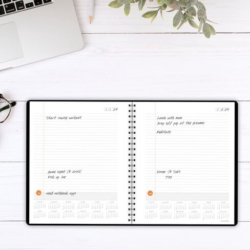AT-A-GLANCE Undated Planning Notebook, Plan. Write. Remember. 8-1/2" x 11", Large, with Reference Calendars, Black (7062090524) in Saudi Arabia