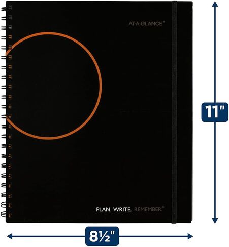 AT-A-GLANCE Undated Planning Notebook, Plan. Write. Remember. 8-1/2" x 11", Large, with Reference Calendars, Black (7062090524) in Saudi Arabia
