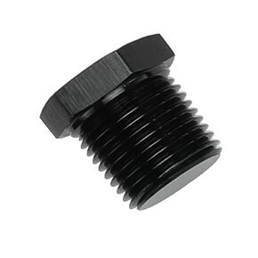 Aluminum 1/4" NPT Male Hex Head Solid Plug Fitting Adapter Connector, Black