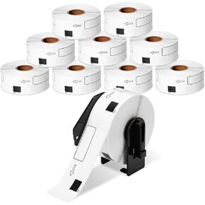 QL-800 Labels Replace for Brother DK-1201 for QL 1060N QL 1110NWB QL-810W QL-710W QL-700 Label Rolls 29mm X 90mm (1.1" x 3.5"), Die-Cut DK Address Label, Barcode & All Purpose,10 Rolls with 1 Frame