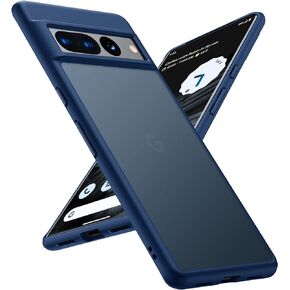 TORRAS Shockproof Designed for Google Pixel 7 Pro Case [Military Grade Drop Tested] Shockproof Translucent Matte Hard Back with Silicone Slim Protective Pixel 7 Pro Phone Case 6.7 Inch, Blue