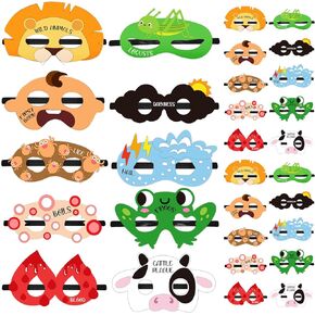 30 Pcs Passover Plague Masks Decorations for Pesach Seder Game Felt Pesach Face Masks Fun Eyewear for Boys Girls Passover Seder Party Favors Costume Accessories, 10 Styles