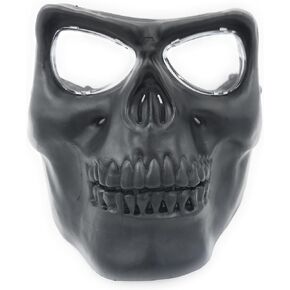 Mask Skull Full Face Mask Scary Halloween Party Skeleton Cosplay Costume- Black