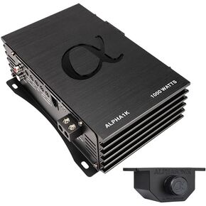 Alphasonik ALPHA1K Alpha Series 1000 Watts RMS Monoblock Car Amp with 4-Way Protection Circuitry Full Range Class D Amplifier Extruded Aluminum Heatsink 1-Ohm Stable (Remote Bass Knob Included)