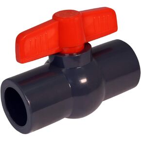 Midline Valve PVC Ball Valve with Pink T-Handle for Potable Water Use 1'' Solvent Connections Grey Plastic (492T100)