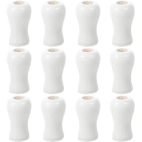 FAVOMOTO 12pcs Window Blind Pull Cord Knobs, Wood Cord Tassels Curtain Accessories Wooden Sinker for DIY Craft Home Curtain Shades Drops Pull End
