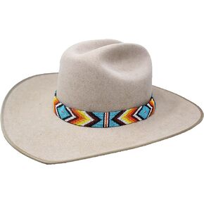 CHALLENGER 1" Western Handmade Beaded Southwest Rodeo Stretchy Hat Band Hat Band 24RTE33