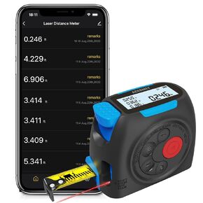 شريط قياس رقمي 3 في 1، شريط قياس ليزر ACEGMET 131 قدم مع تطبيق الهاتف، شاشة رقمية في الوقت الحقيقي، وحدة قدم/قدم + بوصة/بوصة/متر وشريط قياس رقمي لوضع فيثاغورس