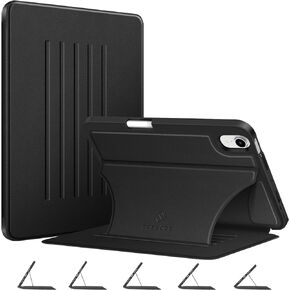 حافظة Fintie المغناطيسية لجهاز iPad Mini 6 2021 (8.3 بوصة) - حافظة متينة مقاومة للصدمات متعددة الزوايا، غطاء خلفي ناعم من مادة TPU مع حامل قلم لجهاز iPad Mini الجيل السادس، أسود