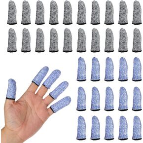 EORTA 40 Pieces Cut Resistant Finger Cots, Reusable Finger Protectors, Breathable Thumb Protector for Kitchen Work Sculpture Stained Glass Projects, Finger Protector Gloves for Nail Biting