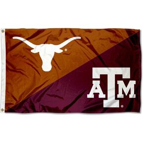 Texas vs. Texas A&M House Divided 3x5 Flag