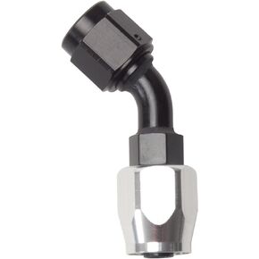 Russell 610093 Black/Silver -6 AN 45 Degree Full Flow Hose End