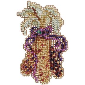 Indian Corn Beaded Counted Cross Stitch Ornament Kit Mill Hill 2011 Autumn Harvest MH18-1202