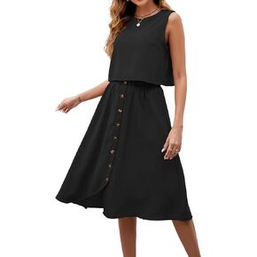 Maysoar 2 Piece Outfits for women, Crop Top & Button Down Long Skirt Set