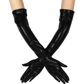 Long Metallic Gloves Shiny Opera Party Cosplay Gloves Rave Role Play Costume Glove for Adult