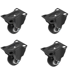 Luomorgo 4 Pcs 1.5 Inch Rigid Fixed Top Plate Caster Wheels Non-Swivel Top Plate Casters