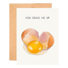 You Crack Me Up Pun card, Friendship Appreciation, Funny Anniversary Card, Card for best friends, Just Because Thinking Of You, Food Punny Card For Her Him, Positive Greeting cards, Egg card