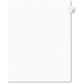 Avery 01052 Avery-Style Legal Exhibit Side Tab Divider, Title: 52, Letter, White, 25/Pack