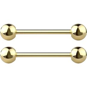 14G Internally Threaded Tongue Rings Nipple Straight Barbells Implant Grade G23 Titanium Barbell 1/2" & 5/8" W/ 5mm Balls Body Piercing Jewelry (Sold as a Pair)