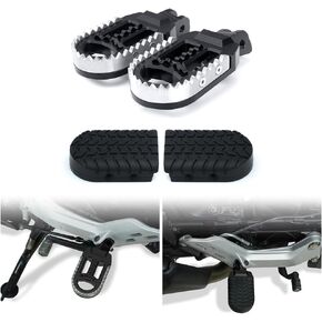 Motorcycle Bike Foot Pegs, Fit for Husqvarna Vitpilen/Svartpilen 401/701 18-24, Svartpilen 250 20-24, 125/200 21-24, Stainless + Rubber Wide Fat Footrest Motorcycle Larger Foot Pedals (Black)