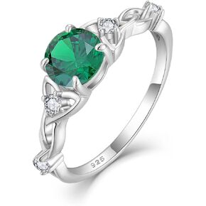 Cubic Zirconia Ring 925 Sterling Silver Celtic Knot Ring for Women Birthstone Promise Rings Jewelry Gifts for Her, Size 5-10