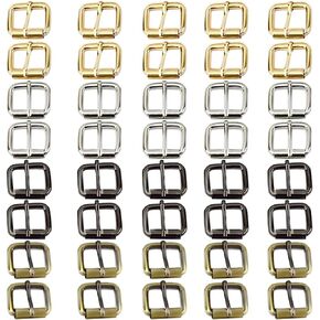 Metal Roller Buckles Belts Hardware Pin Buckle for Bags Leather Belt Strap (Assorted Color, 40 pcs)