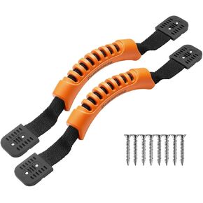 Dammerung Kayak Carry Handles with Screws Canoe Boat Side Mount Carry Replacement Handles Slightly Flexible Rubber Handles&600D Nylon Strap