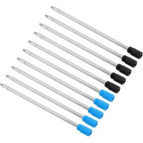 PATIKIL 0.7mm Pen Ink Refills, 10 Pcs Ballpoint Refill Medium Point Metal Compatible Replaceable Replacement for Pen Writing Office, Black, Blue Ink