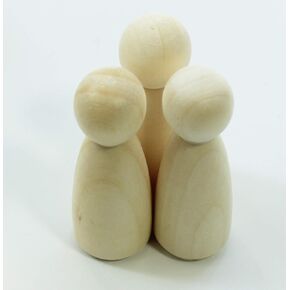 ALL in ONE Unfinished Wooden Peg Doll Body Doll People for DIY Craft Art (55mm Boy 10pcs)