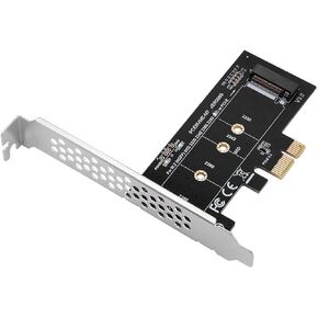 NVME M.2 SSD M-Key Supports M2 NGFF PCI-e 3.0, 2.0 or 1.0, NVME or AHC 2280, 2260, 2242, 2230 SSDs with Flat Bracket PCI-e 3.0 x1 Host Controller Expansion Card.