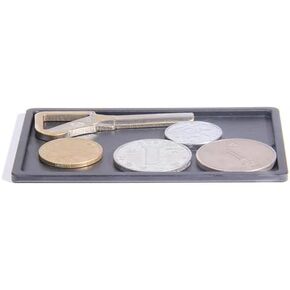 Wallet Coin Tray, Removable Coin & Key Holder for Slim Wallet, Additional Mini Accessory Tray for Slim Wallet (Aluminum/Velvet Liner)