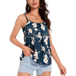 Tank Top with Built Sewn in Bra Cup Push Up Supportive Sleeveless Camisole Tee Shirt Top Bra Relaxed Blouse S-4XL
