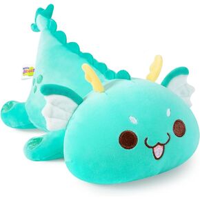 Onsoyours Chubby Dragon Stuffed Animal Adorable Plushies Soft Huggable Plush Pillow Kawaii Cute Dragon Plushie Toy for Kids (Cyan Dragon, 10")