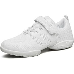 Girls White Cheerleading Dance Shoes Breathable Youth Cheer Shoes Competition Sneakers Athletic Training Tennis Shoes