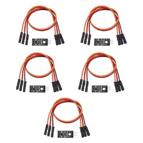 5Pcs DS18B20 Module Digital Temperature Sensor with Connecting Wire DC 5V Compatible with A/rduino Compatible with Raspberry Pi Digital Module